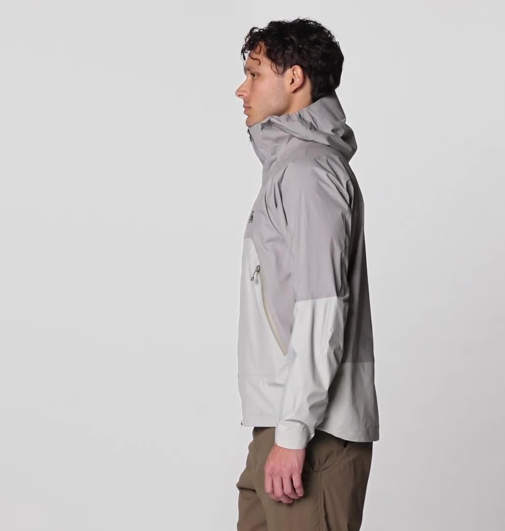Men's Cloud Cipher Hooded Jacket, Color: Half Moon Grey, Approaching Storm