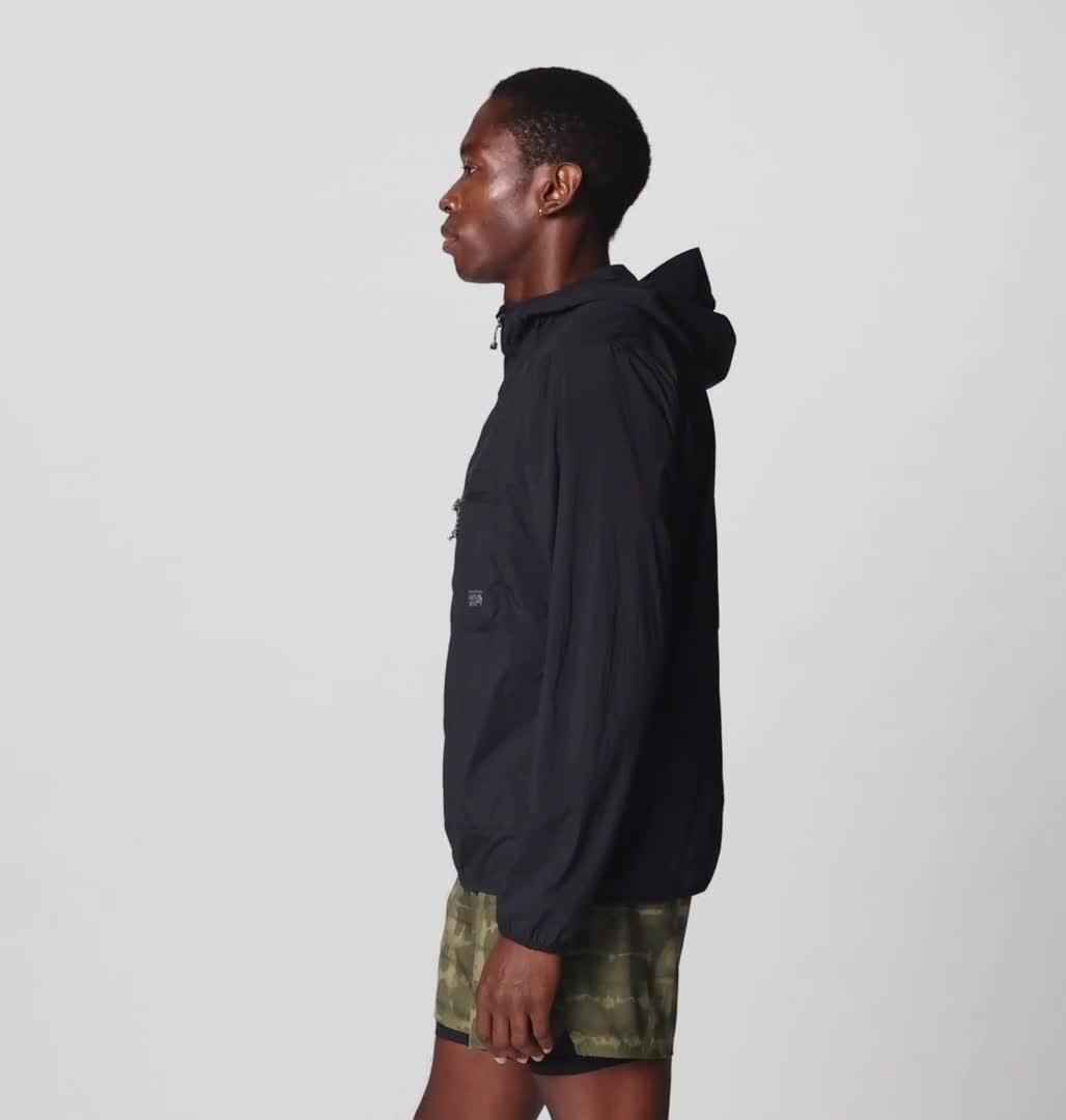 Men's Wind Veil Hooded Jacket, Color: Black