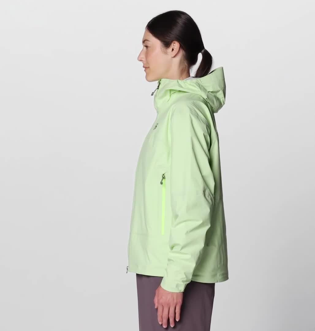 Women's Cloud Cipher Hooded Jacket, Color: Frozen In Lime