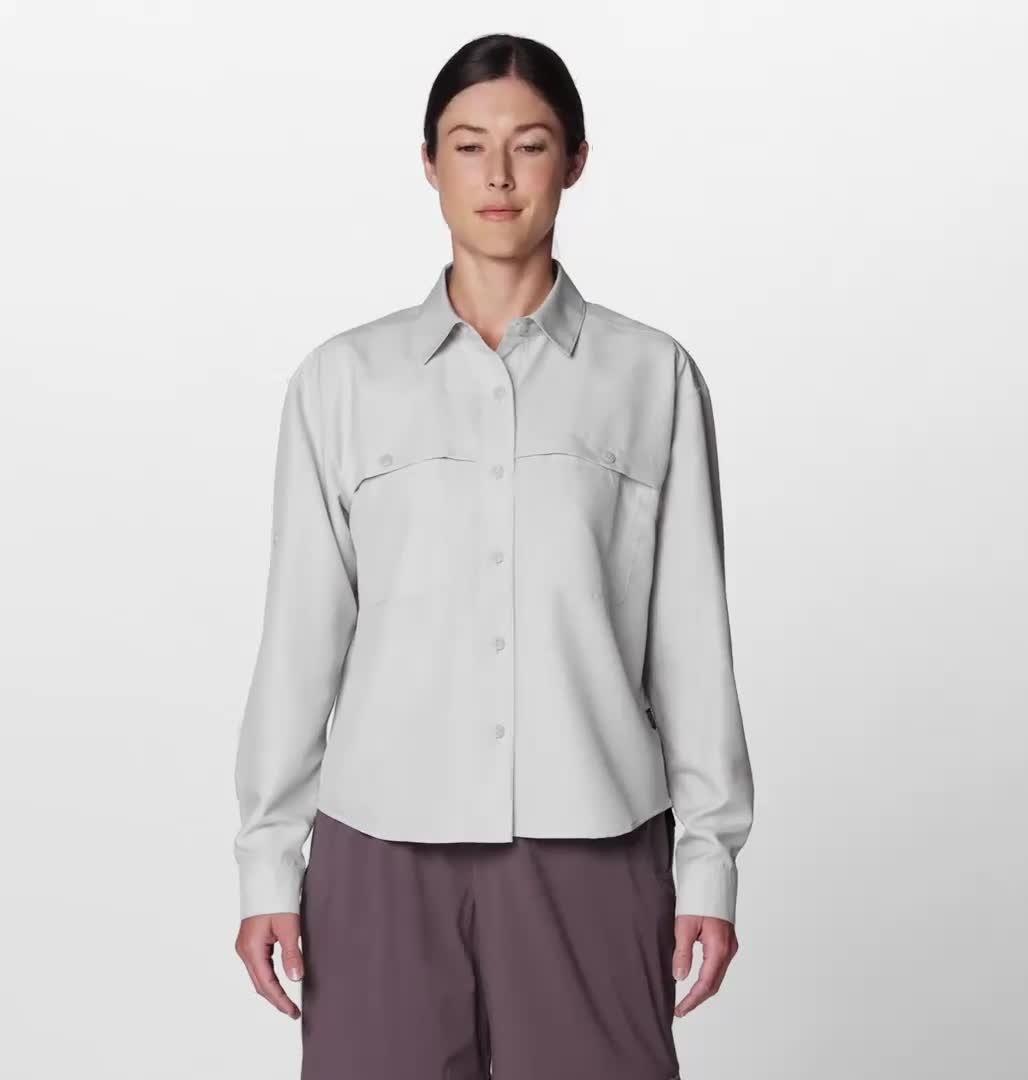 Women's Sun Drift Cooling Long Sleeve Shirt, Color: Grey Ice