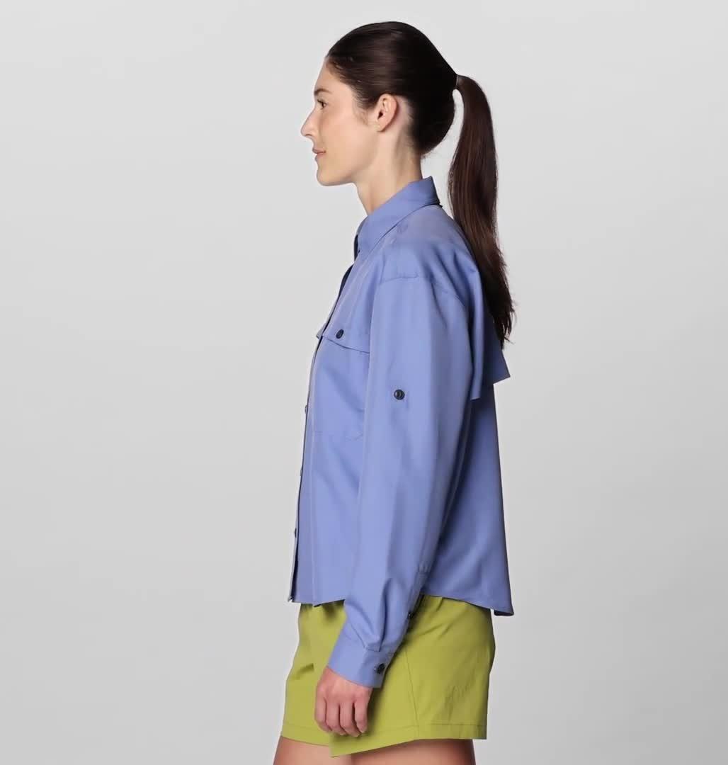 Women's Sun Drift Cooling Long Sleeve Shirt, Color: Best Coast Blue