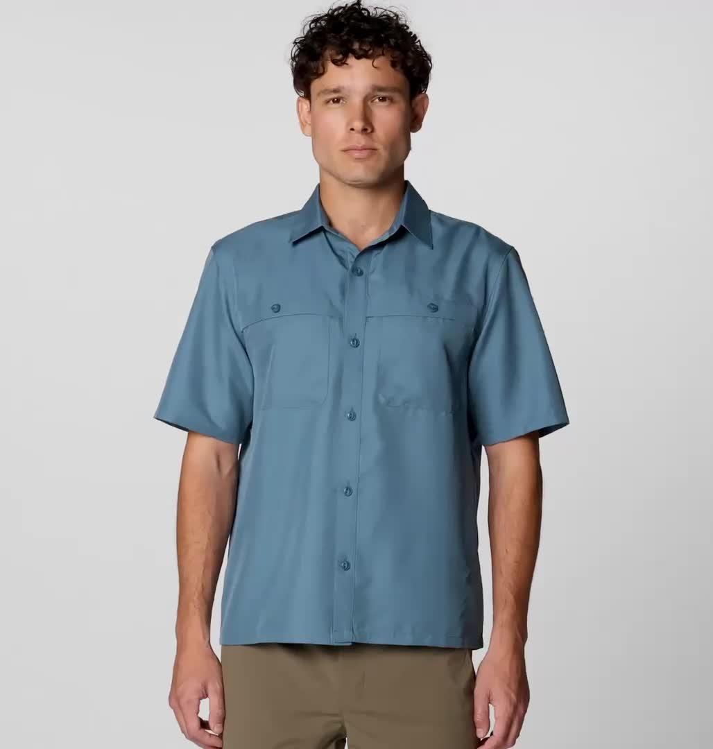Men's Sun Drift Cooling Short Sleeve Shirt, Color: Adriatic Blue