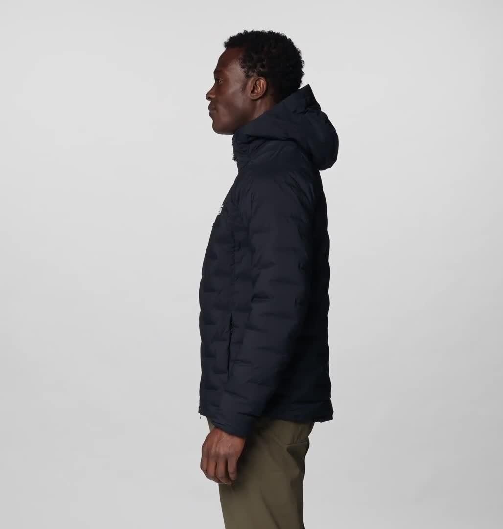 Men's StretchDown Hooded Jacket, Color: Black