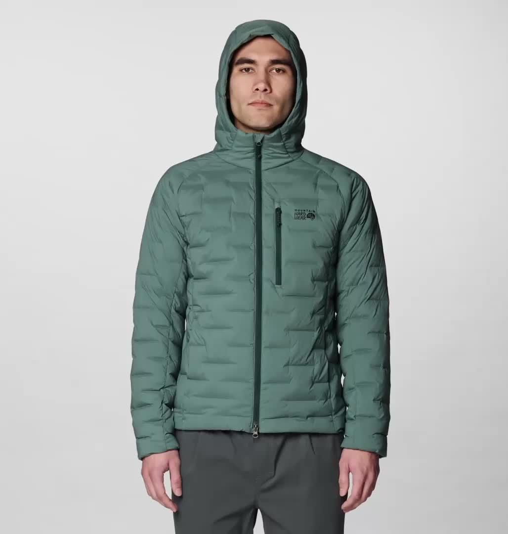 Men's StretchDown Hooded Jacket, Color: Thunderhead Grey