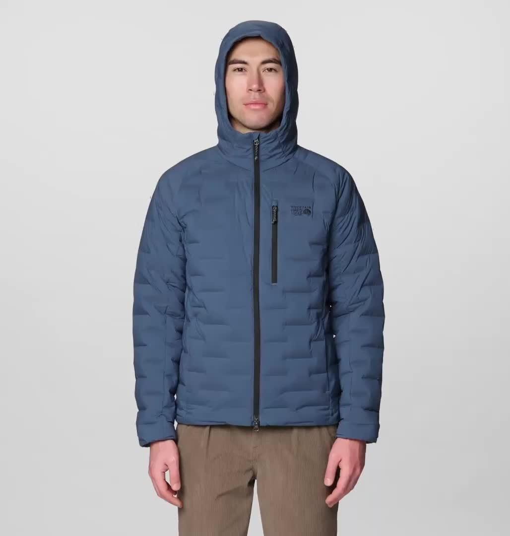 Men's StretchDown Hooded Jacket, Color: Astral Blue