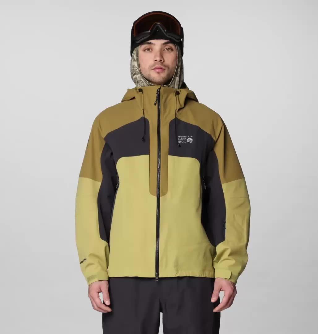 Men's Warp Factor 3L Hooded Jacket, Color: Forest Moss, Grassland, Shark