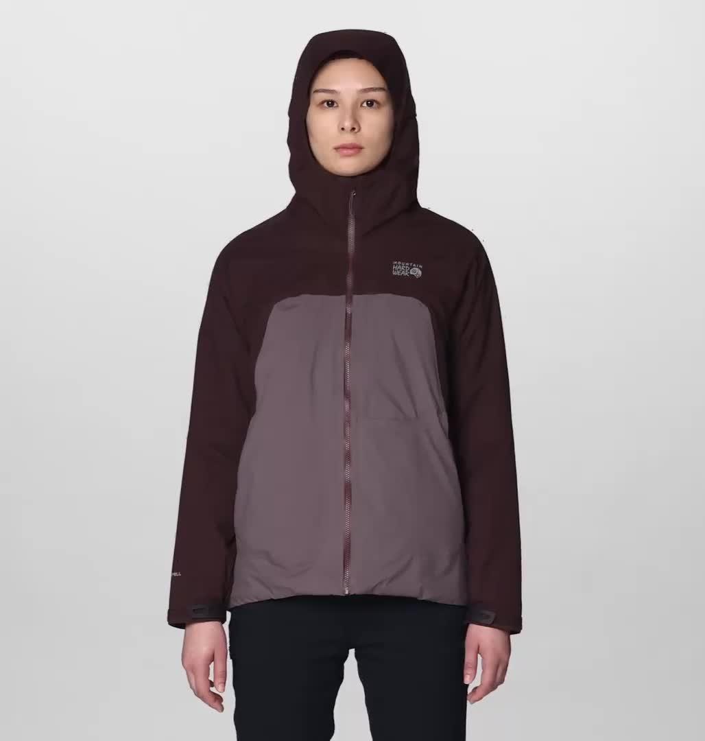 Women's Stretch Ozonic Insulated Jacket, Color: Deep Mulberry, Purple Sage