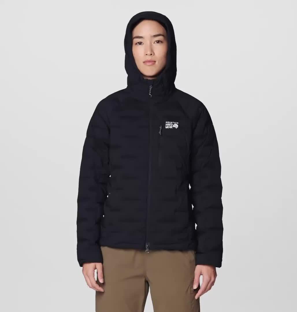 Women's StretchDown Hooded Jacket, Color: Black
