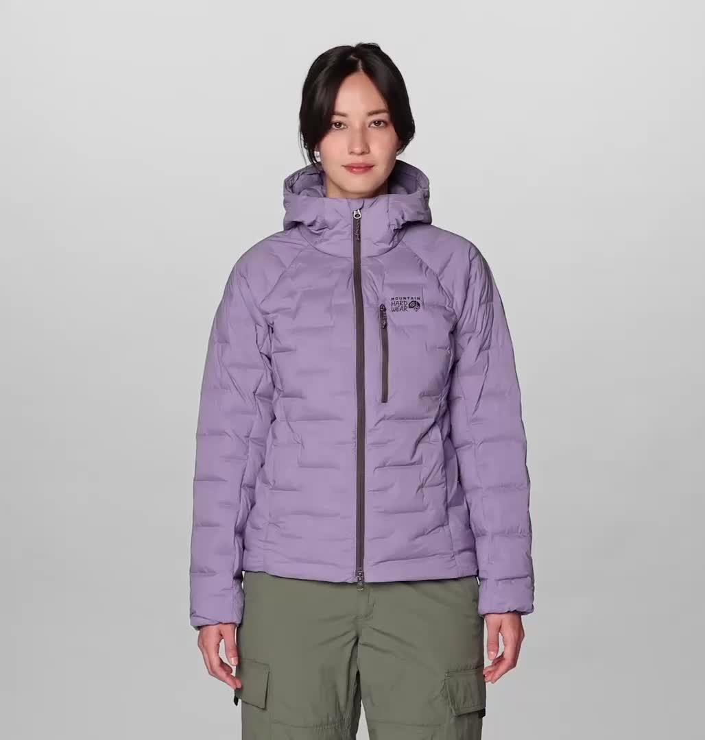 Women's StretchDown Hooded Jacket, Color: Violet Stone