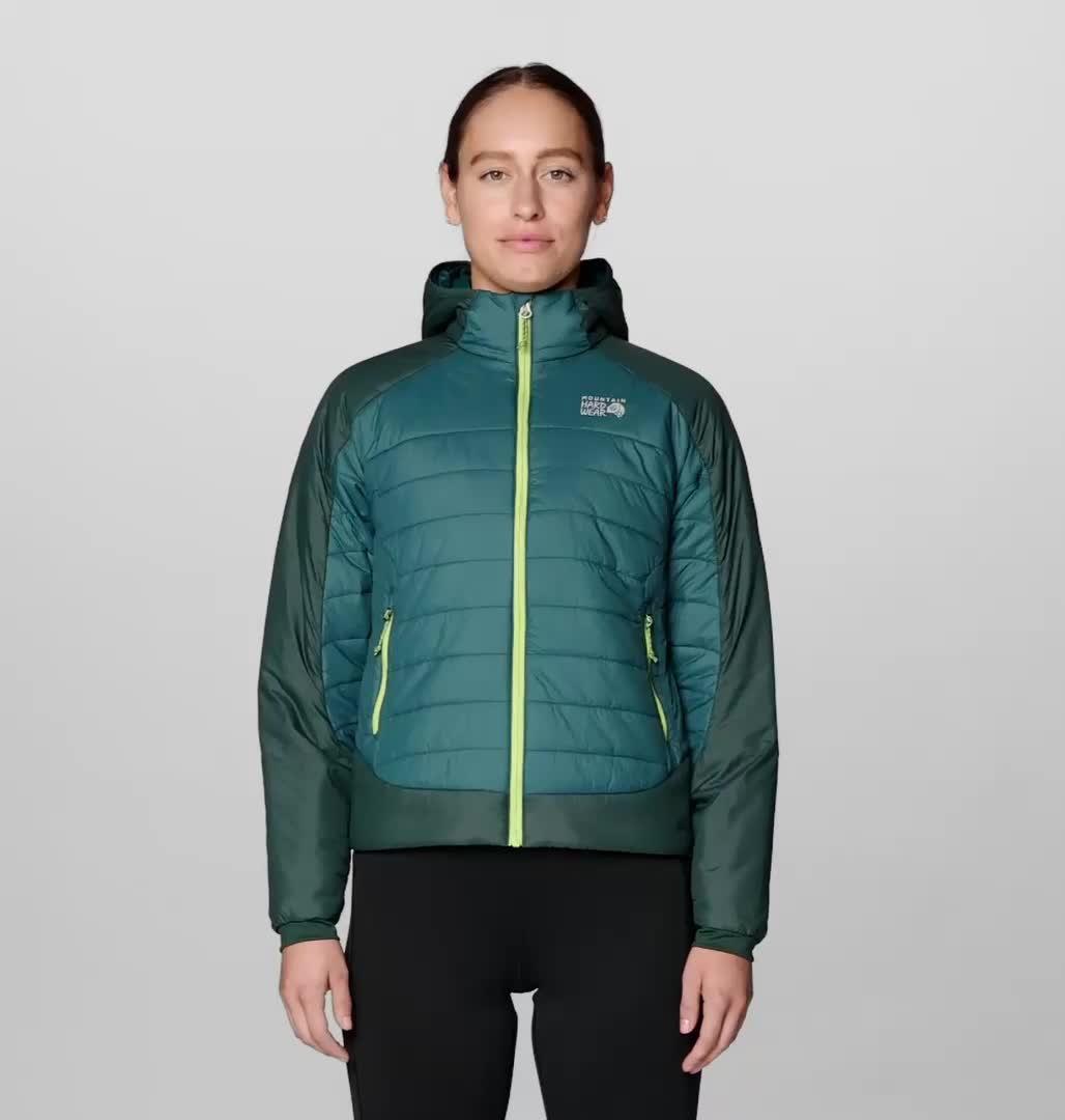 Women's Free Element Hooded Jacket, Color: Aqua Green, Verve