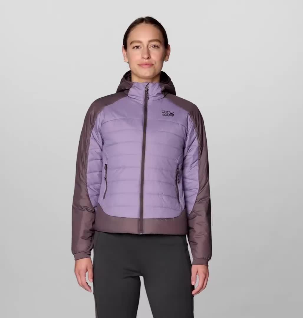 Women's Free Element Hooded Jacket, Color: Violet Stone, Purple Sage