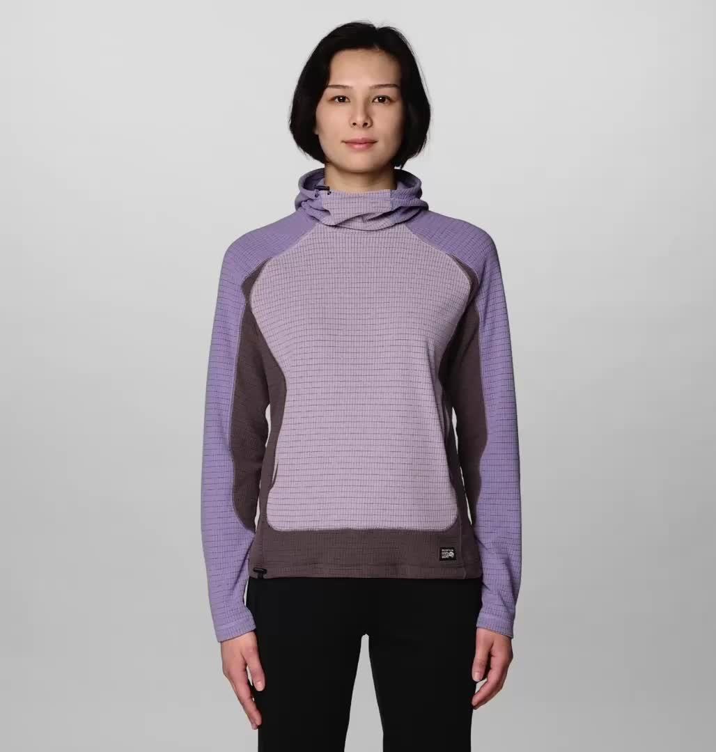 Women's Summit Grid Hoody, Color: Atmospheric, Violet Stone, Purple Sage