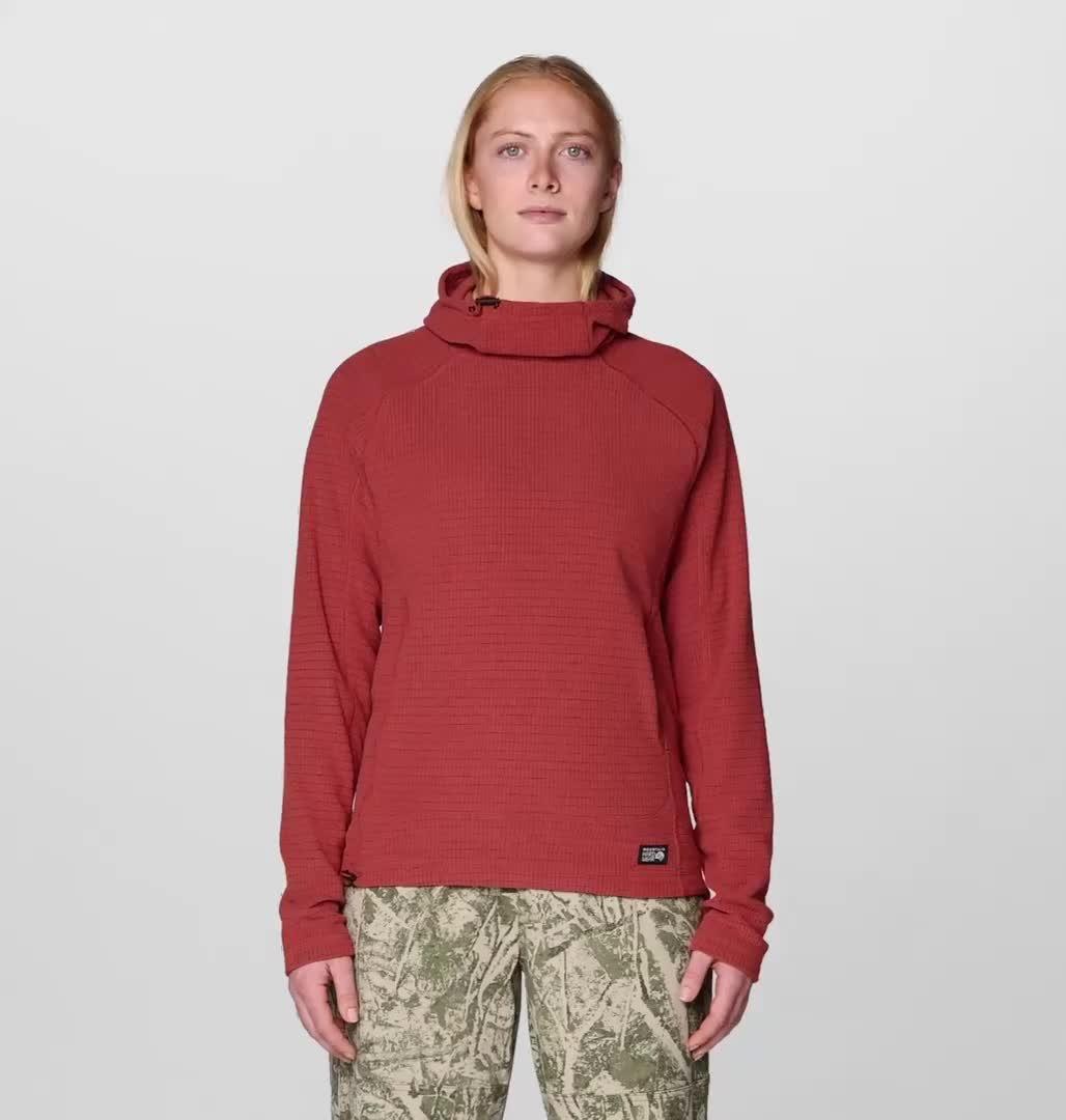 Women's Summit Grid Hoody, Color: Mars Red
