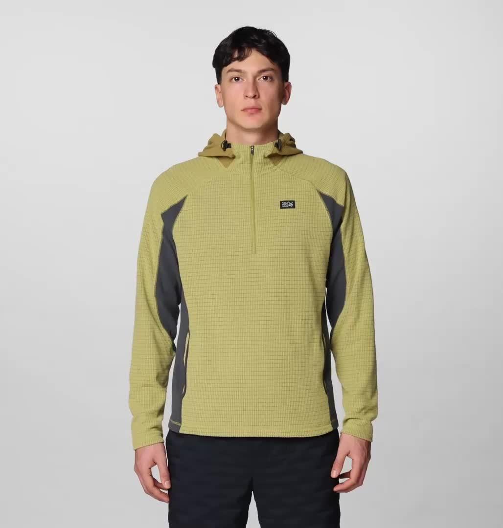 Men's Summit Grid Zip Hoody, Color: Forest Moss