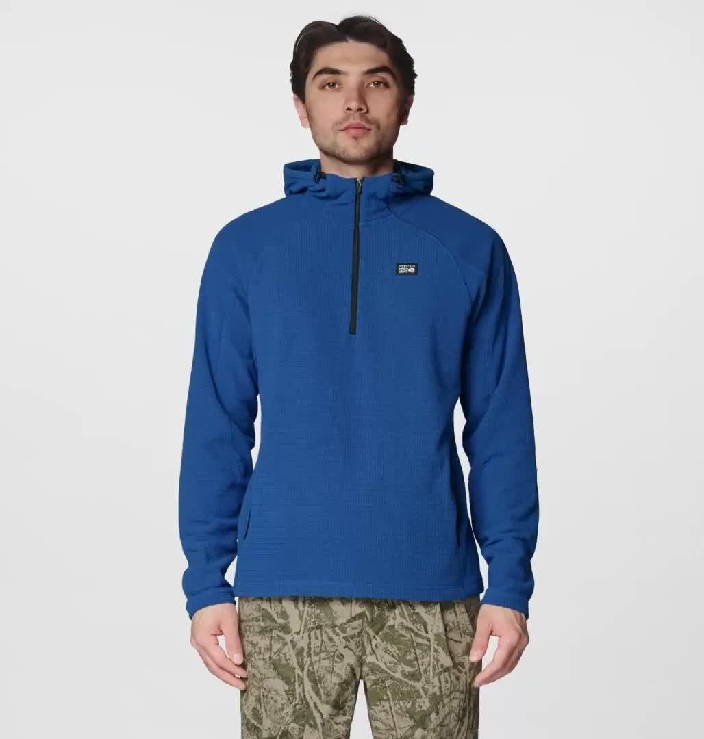 Men's Summit Grid Zip Hoody, Color: Berry Blue