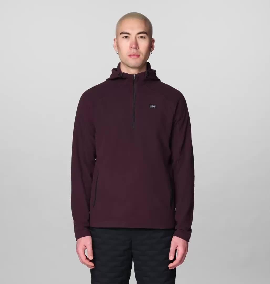 Men's Summit Grid Zip Hoody, Color: Deep Mulberry