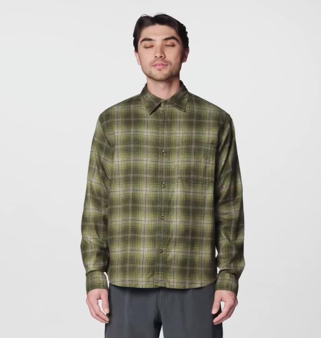 Men's A-Side Long Sleeve Shirt, Color: Forest Moss Richmond Plaid
