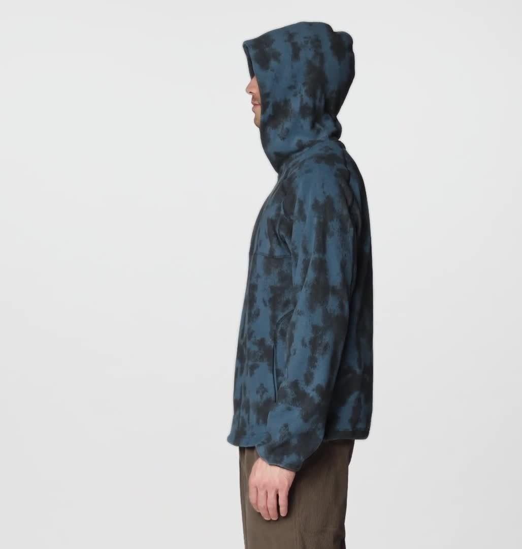 Men's Microchill Hoody, Color: Adriatic Blue Shadowdye Print
