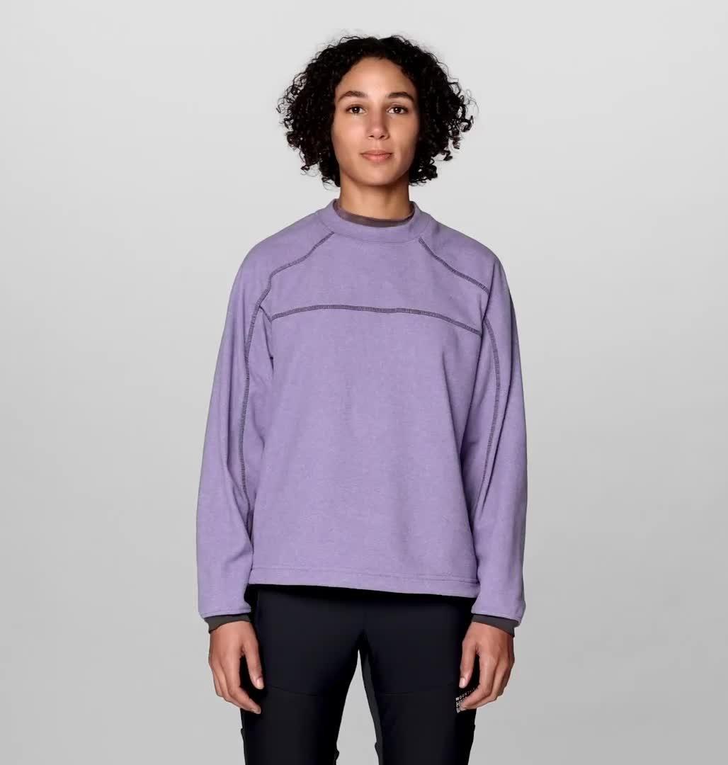 Women's Microchill Pullover Crew, Color: Violet Stone Heather