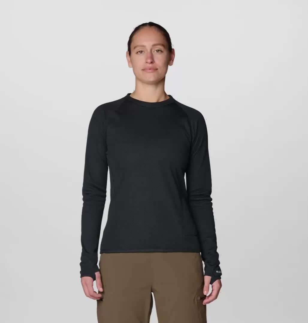 Women's AirMesh Long Sleeve Crew, Color: Dark Storm
